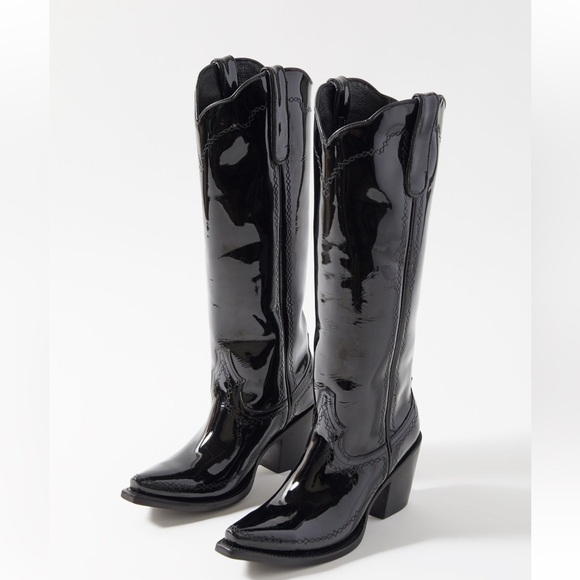 Denver Western Knee High Patent Boots - Picture 2 of 13